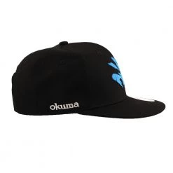 Okuma Motif Flat Peak Cap Black