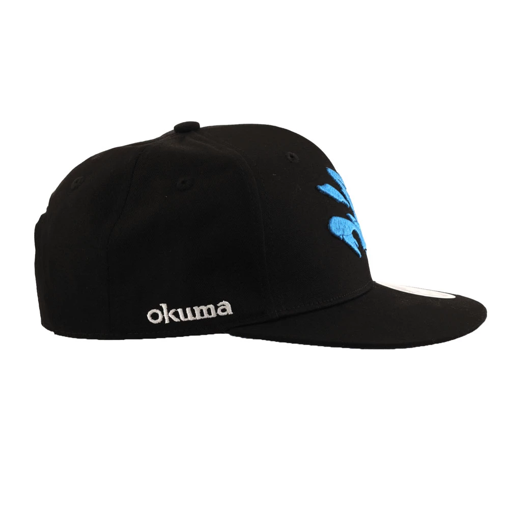Okuma Motif Flat Peak Cap Black 3 Okuma Motif Flat Peak Cap Black