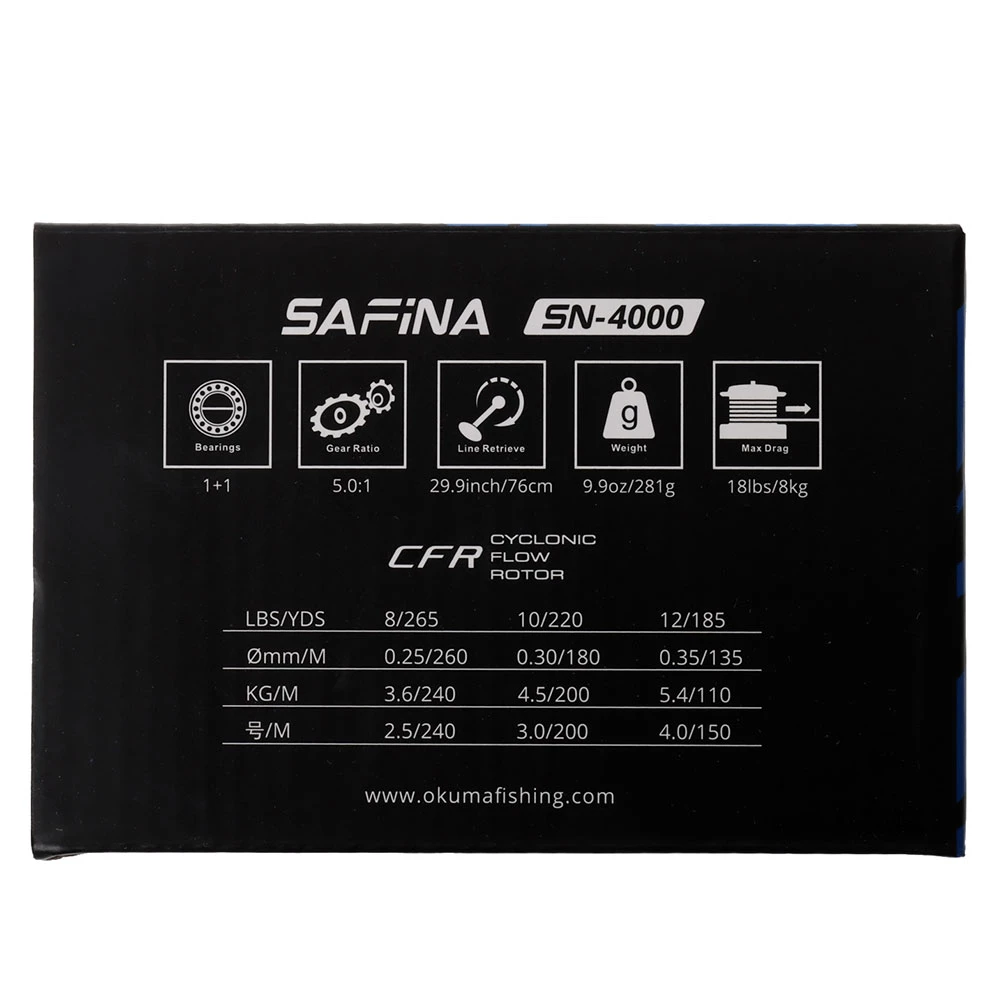 Okuma Safina 4000 Spinning Reel With 20lb Braid 4 Okuma Safina 4000 Spinning Reel With 20lb Braid - Image 2
