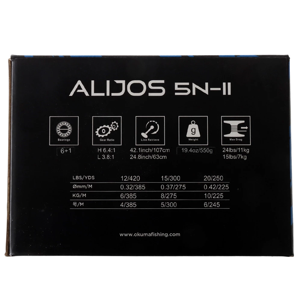 Okuma Alijos 5 Narrow 2-Speed Lever Drag Reel 4 Okuma Alijos 5 Narrow 2-Speed Lever Drag Reel - Image 2