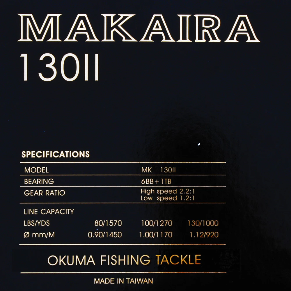 Okuma Makaira Gold 130W 2-Speed Game Reel 4 Okuma Makaira Gold 130W 2-Speed Game Reel - Image 2