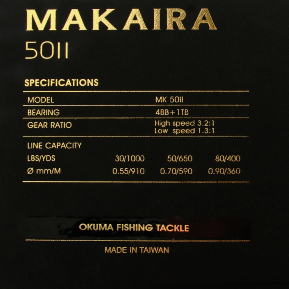Okuma Makaira 50 2-Speed Open Top Reel Gold 4 Okuma Makaira 50 2-Speed Open Top Reel Gold - Image 2